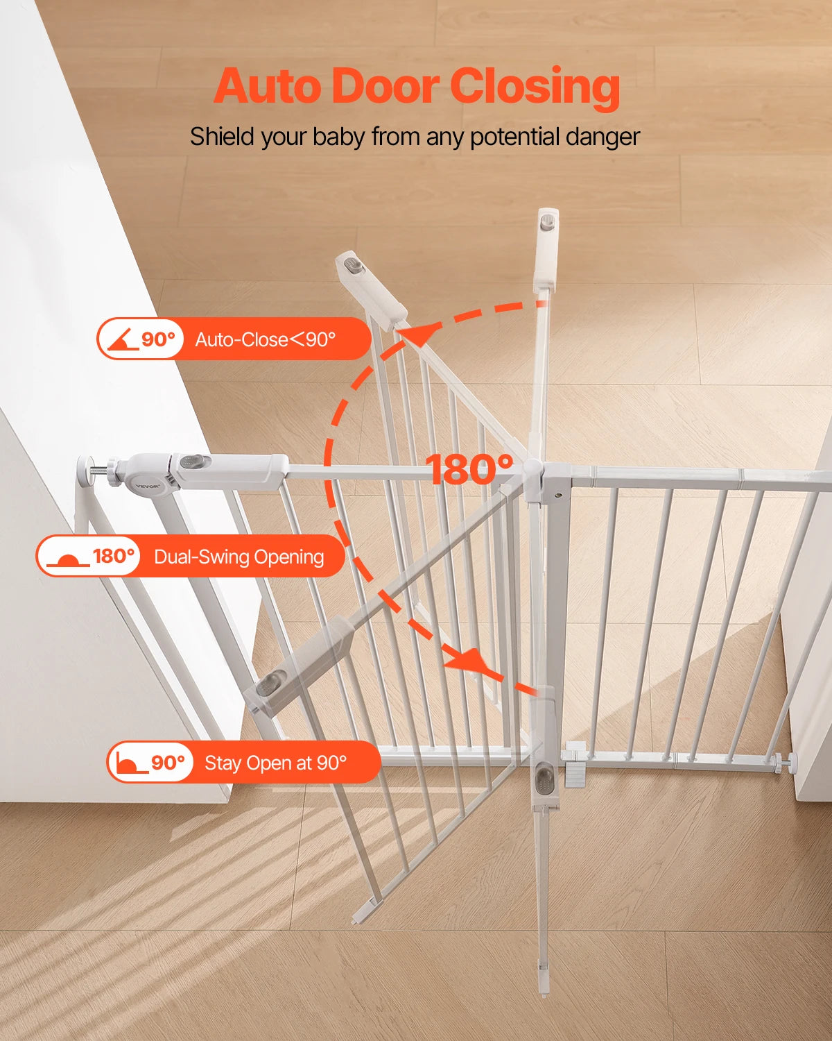SucceBuy Baby Gate Walk Through Pet Security Pressure Mount