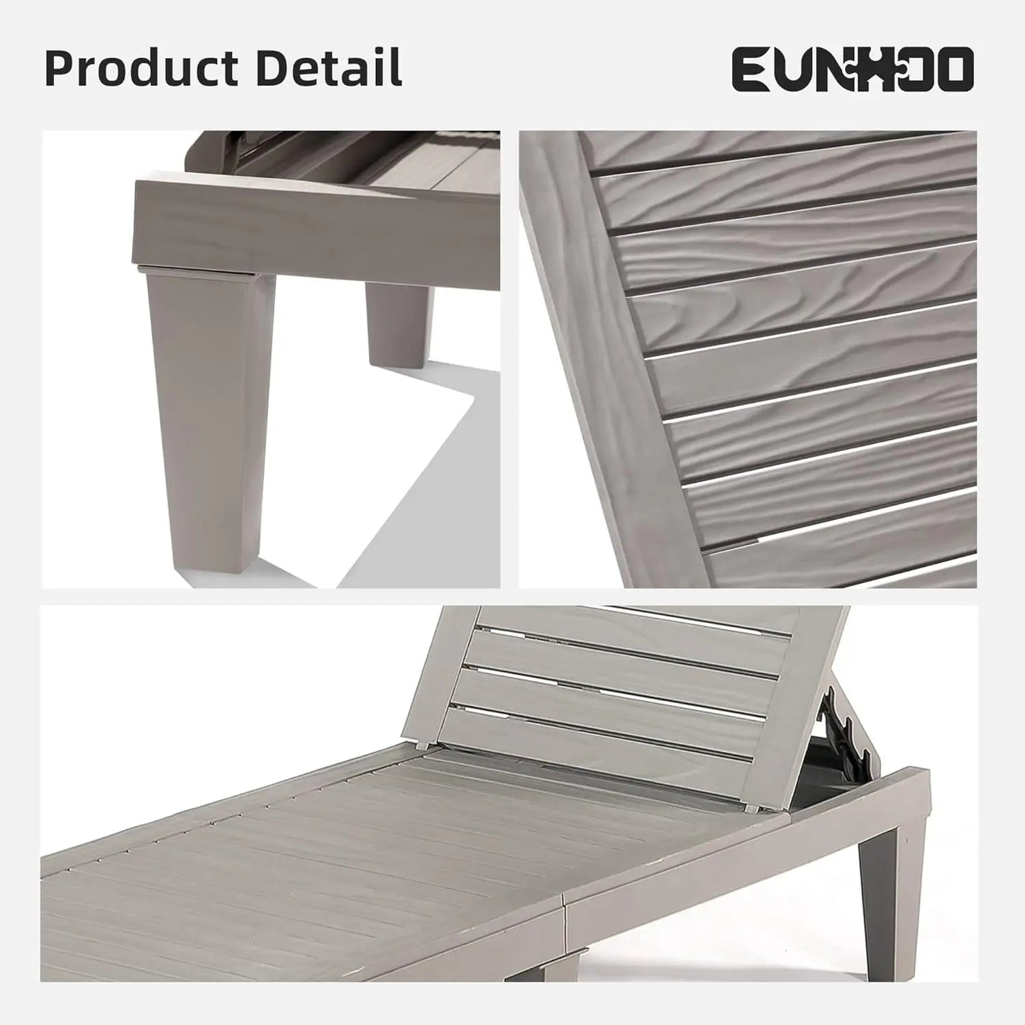 Outdoor Chaise Lounge Set Of 2 Adjustable Waterproof Pool Loungers