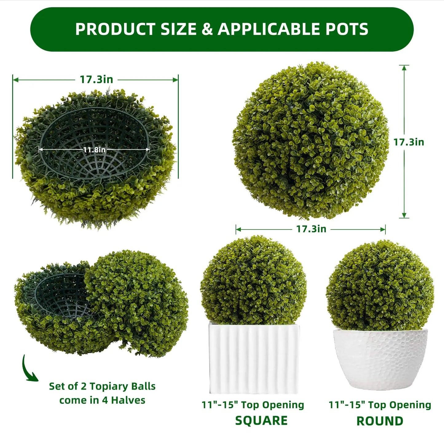 Studyset Topiary Balls Outdoor Decor Set of 2 for Home