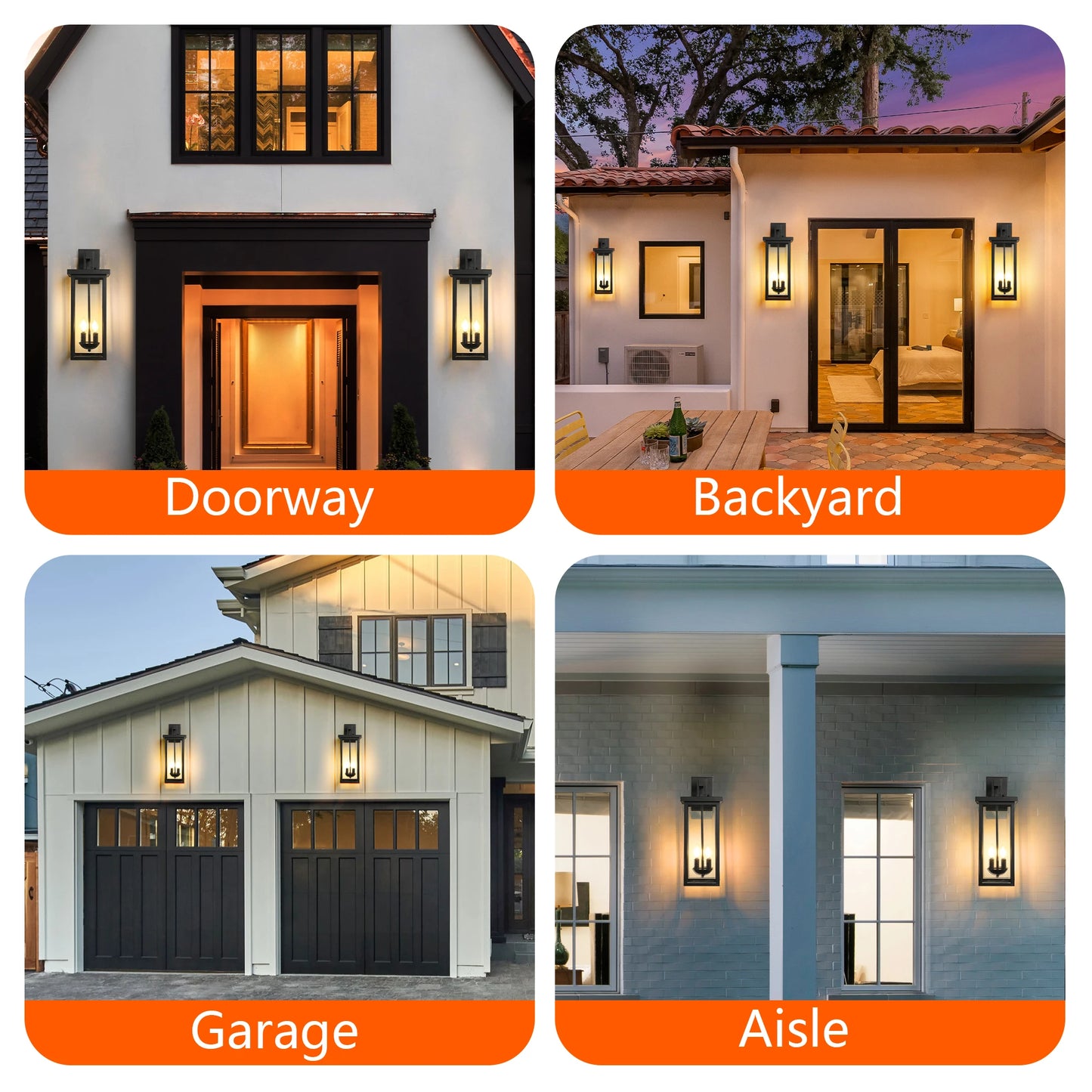 ARLGSITE Outdoor Wall Lantern With Dusk To Dawn Sensor Matte Finish
