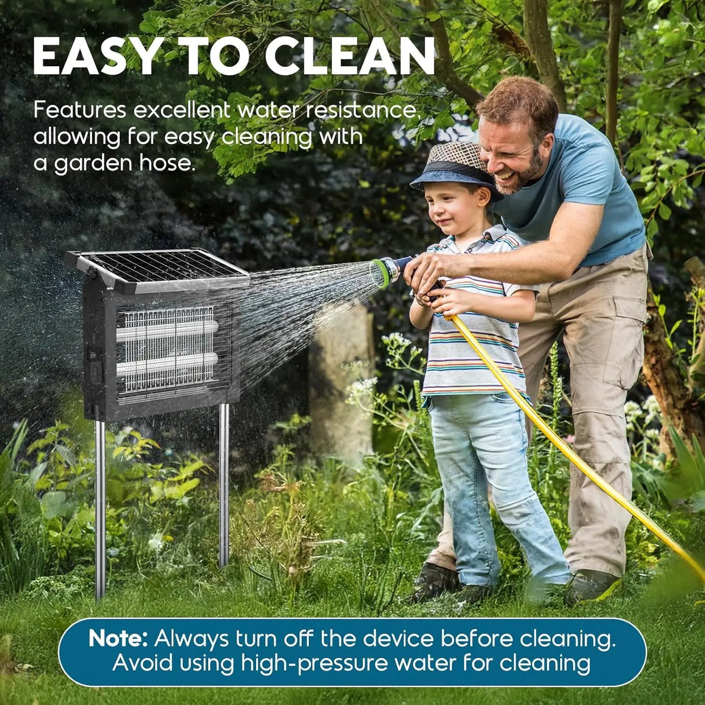 Solar Bug Zapper Outdoor 4500V Waterproof With Panel Sensor
