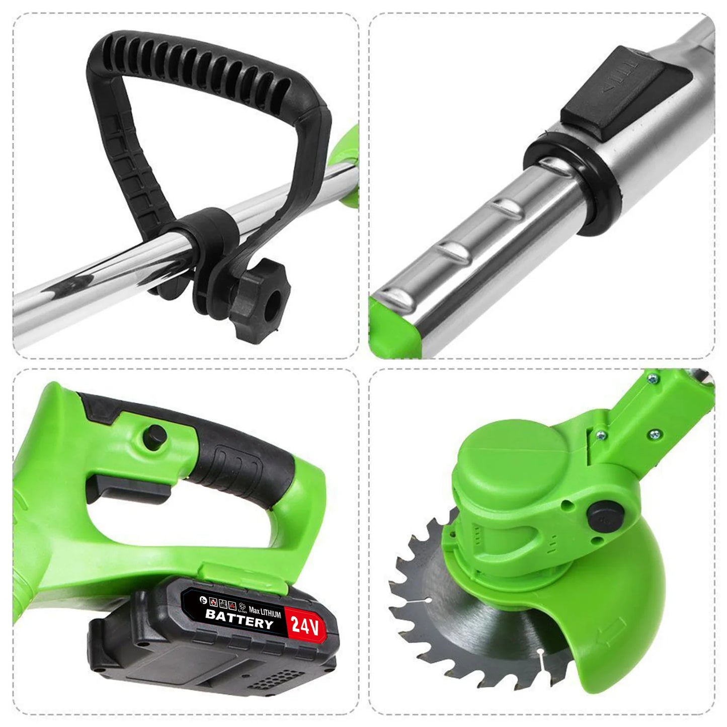 Electric Cordless Weed Trimmer 2in1 Grass Cutter With Battery
