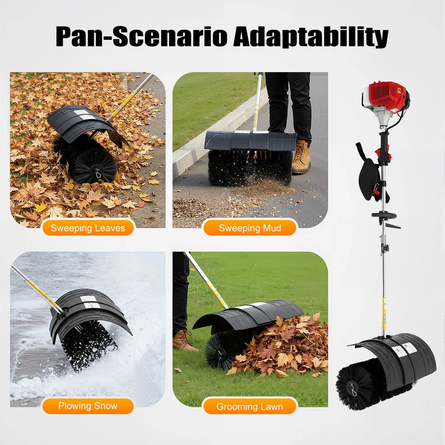 Gas Powered Walk Behind Sweeper For Multi Surface Driveways Lawns And Garages