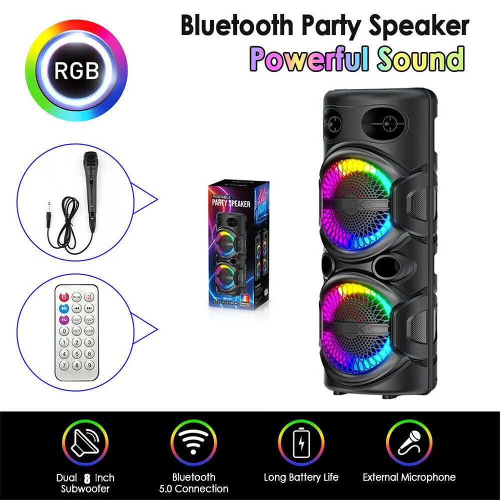 CURUK 3000W Portable Bluetooth Speaker Subwoofer Heavy Bass
