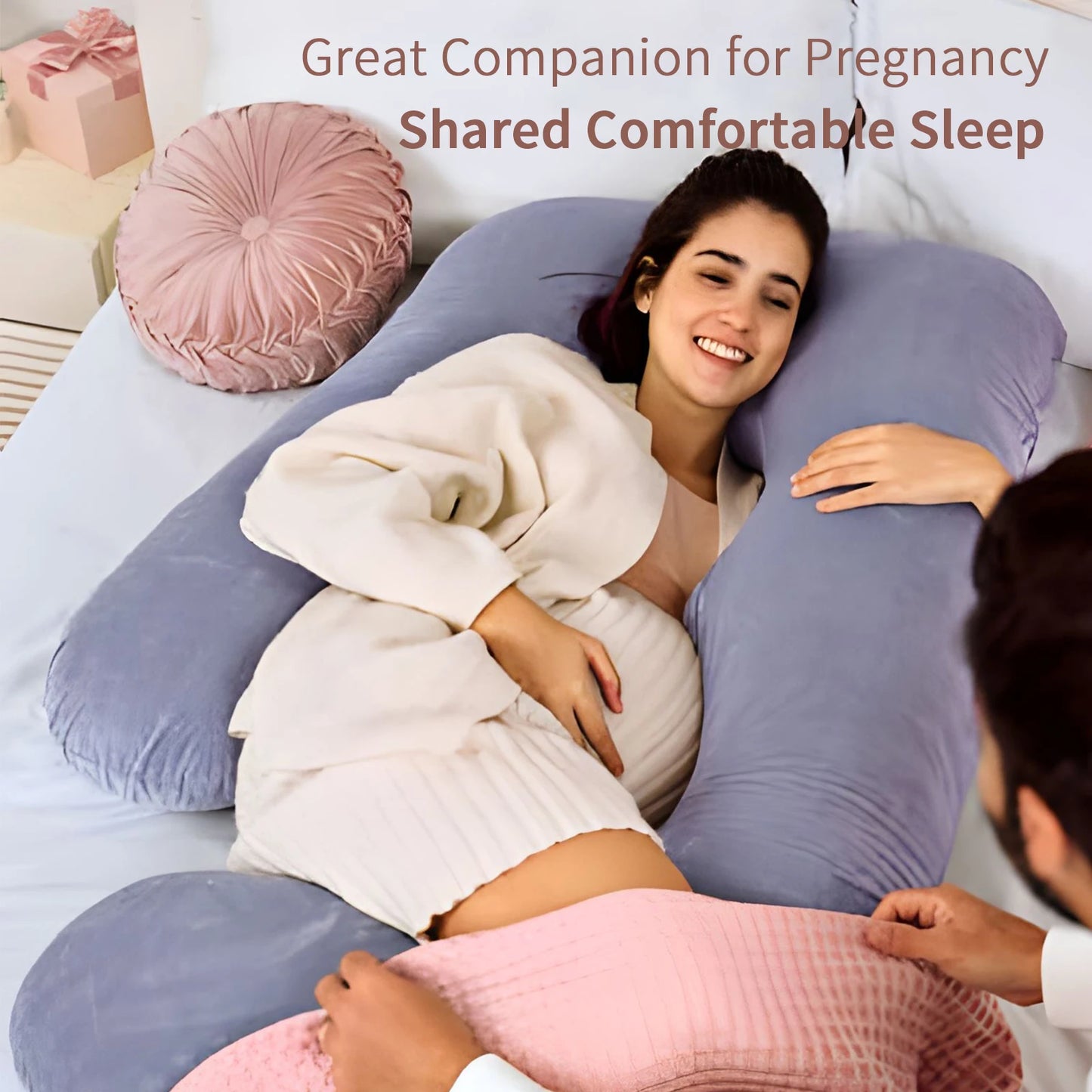 NONECN G Shaped Pregnancy Pillow for Full Body Comfort