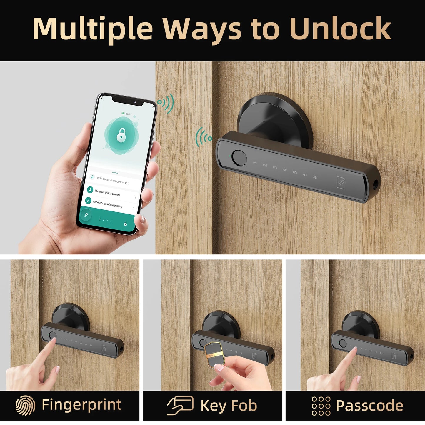 Viladepot Smart Lock With Fingerprint, Passcode And App Control