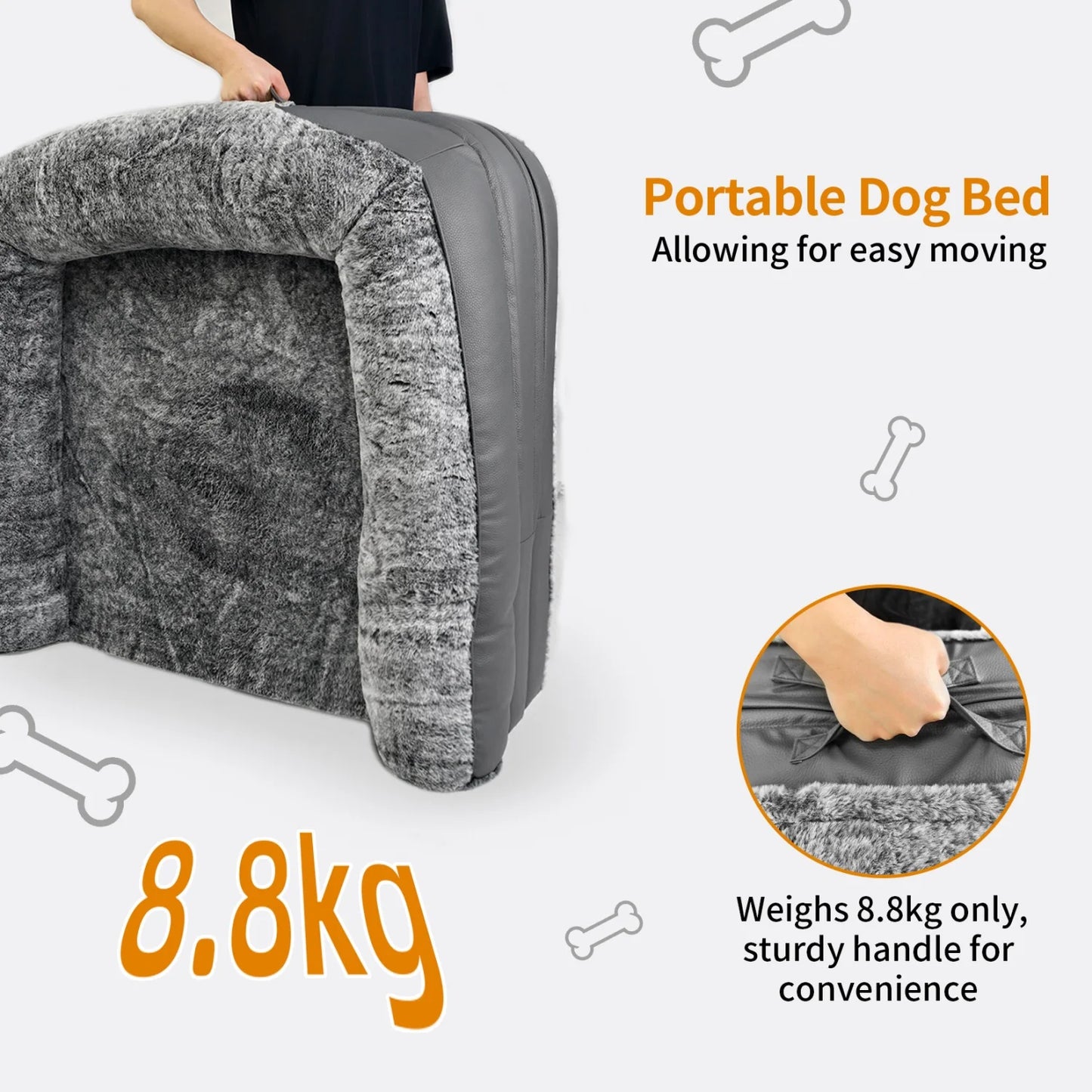 BINGOPAW Orthopedic Dog Bed For Adults Foldable Plush Cushion