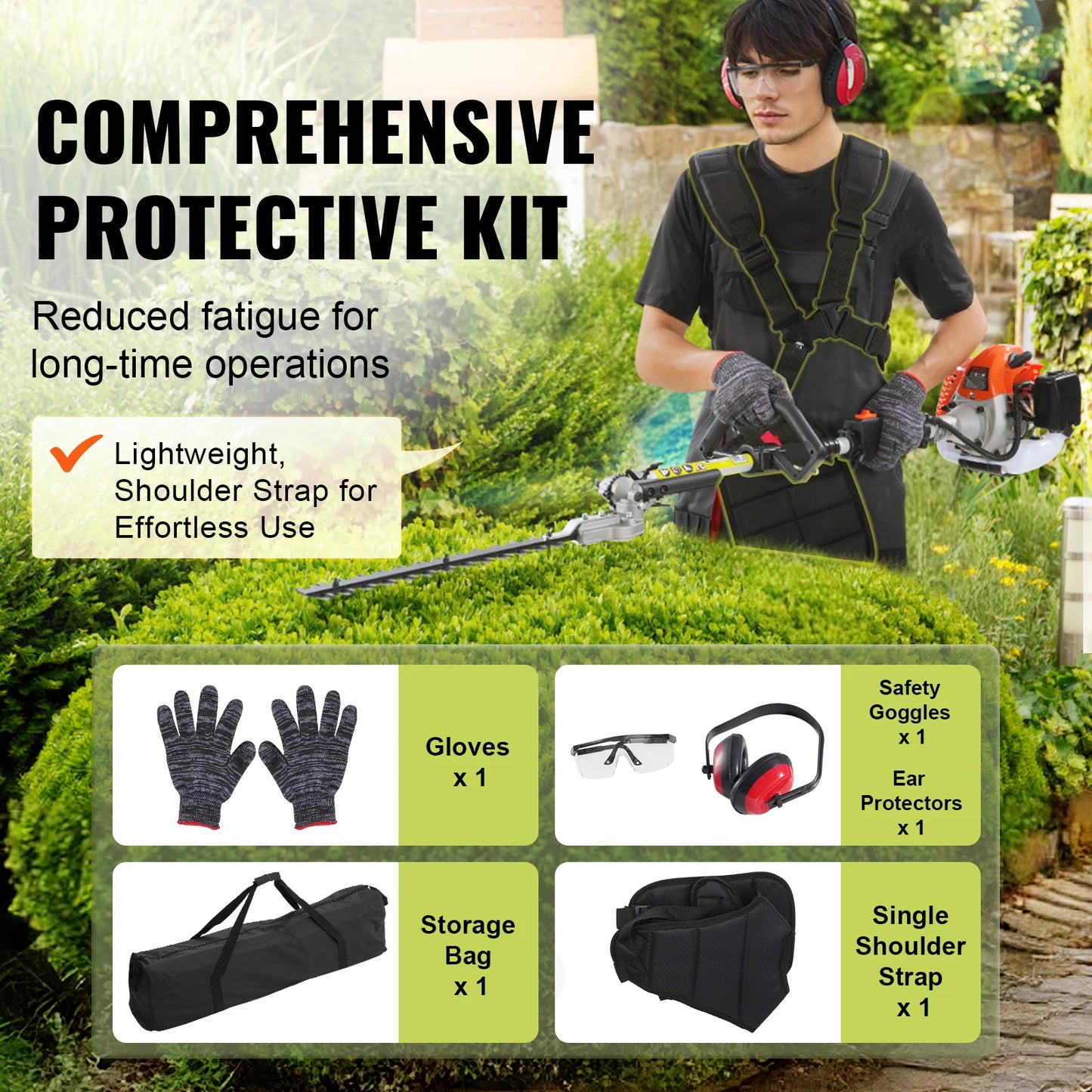 SucceBuy 6 In 1 Gas Hedge Trimmer For Yard Maintenance