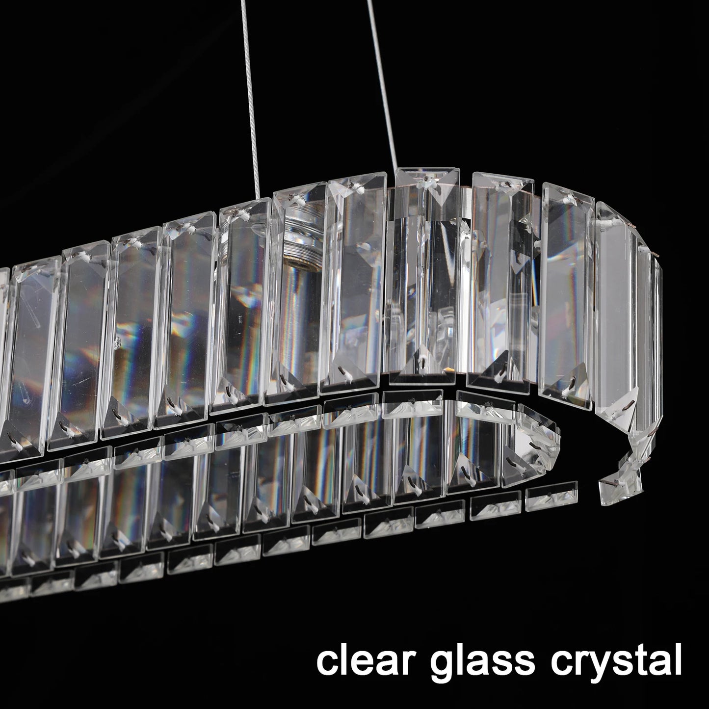 VETRULUS Modern Luxury Crystal Oval LED Pendant Chandelier