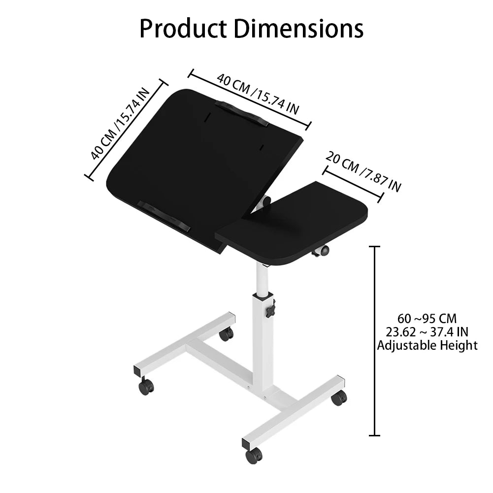 HiMISS Adjustable Overbed Table With Wheels