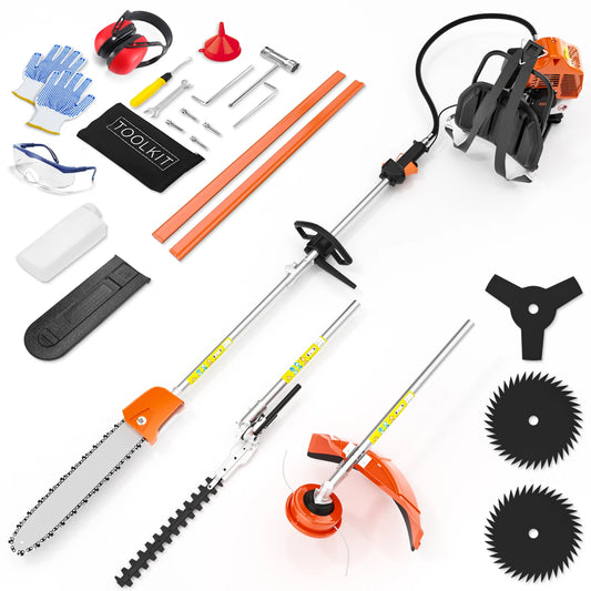 Gas Powered 6 In 1 Hedge Trimmer, Weed Eater, Cutter