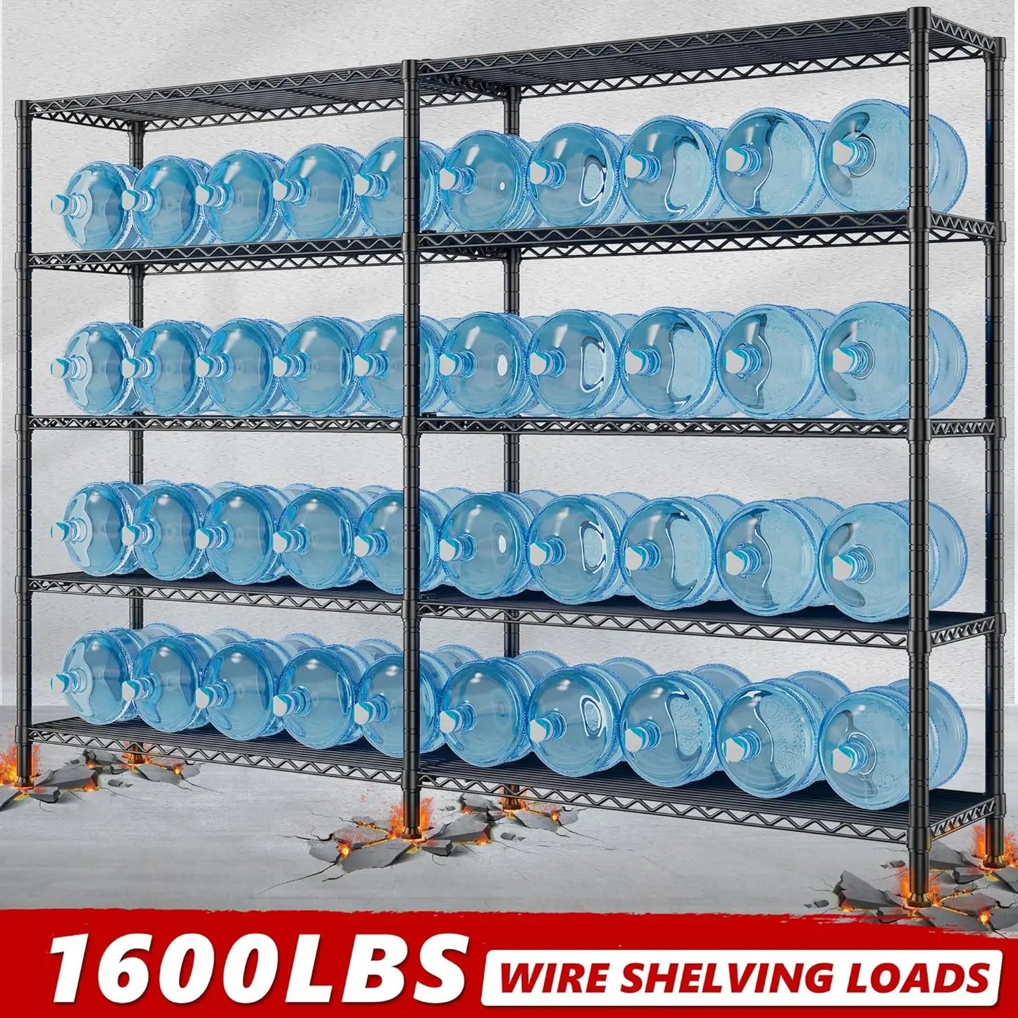 JIUAN 5-Tier Metal Wire Shelving Unit for Garage Storage
