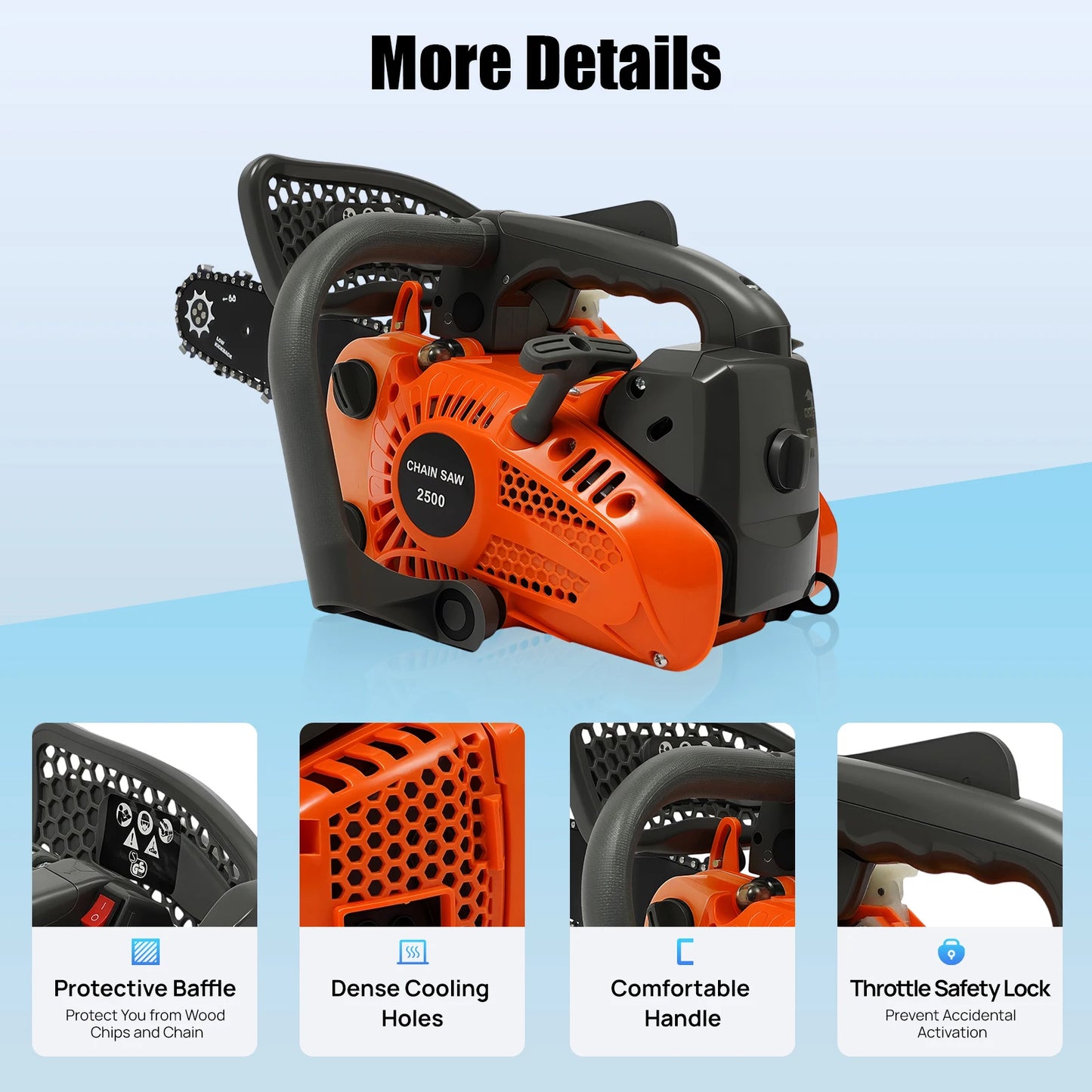 Bymaocar Gas Powered Chainsaw 2 Stroke Portable Tree Cutting Saw