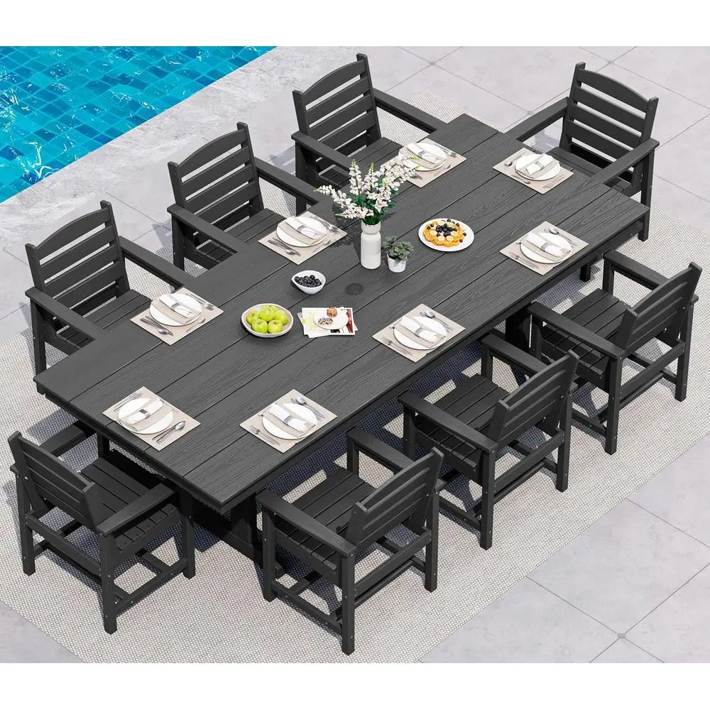 LISM HDPE Outdoor Dining Set With Table And Armchairs