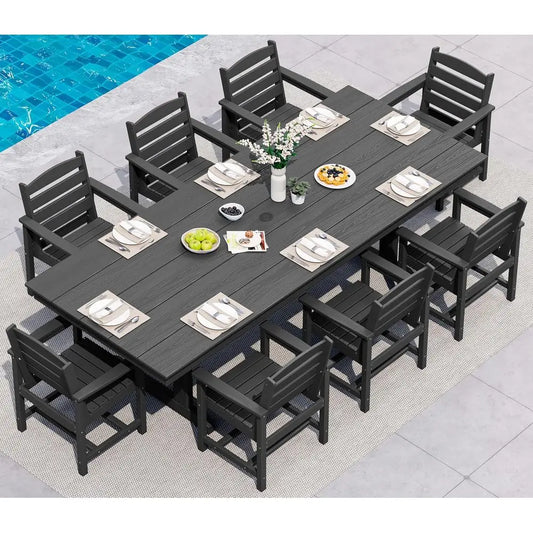 LISM HDPE Outdoor Dining Set With Table And Armchairs