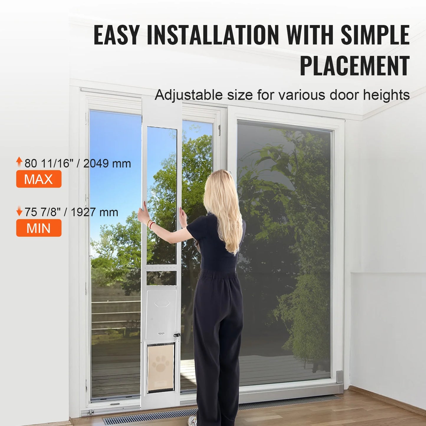 Dog Door for Sliding Glass Doors With Adjustable Height