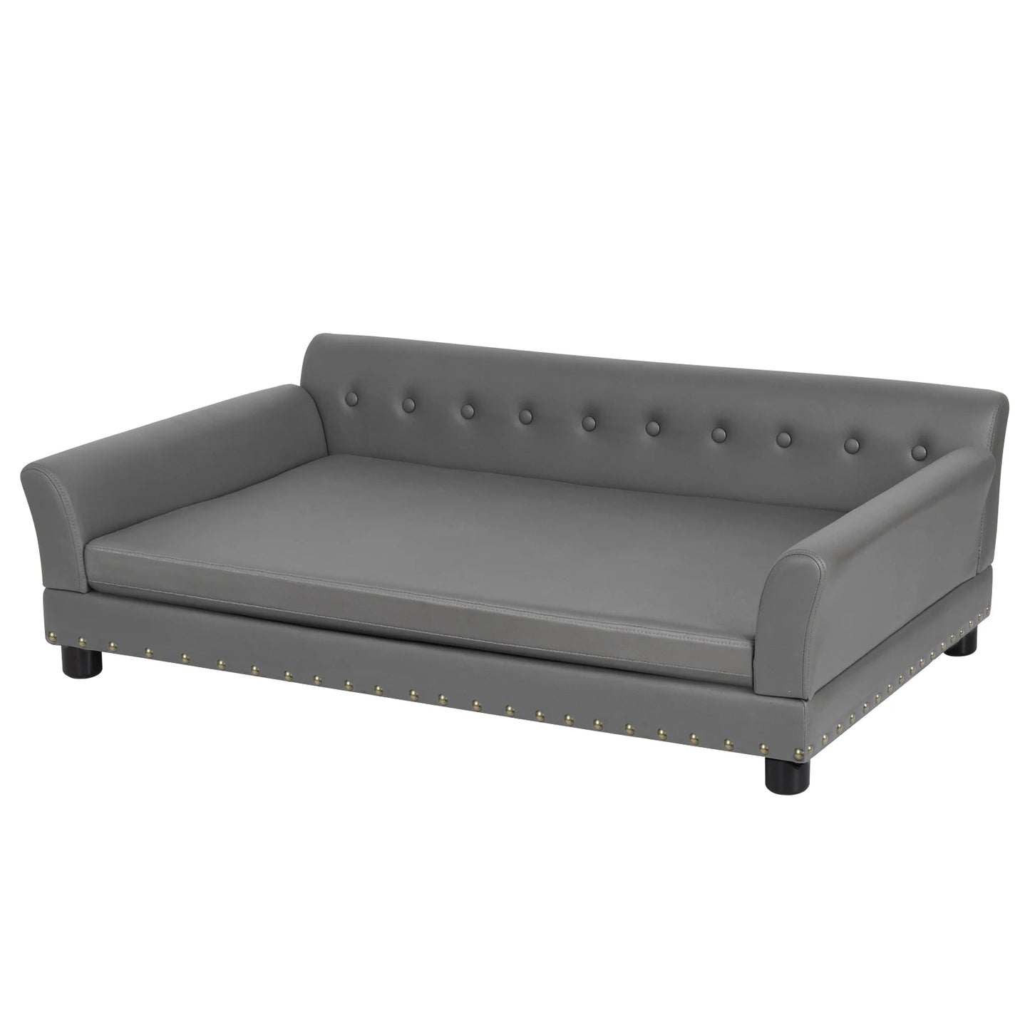 BINGOPAW Elevated Leather Dog Sofa Bed Durable Waterproof