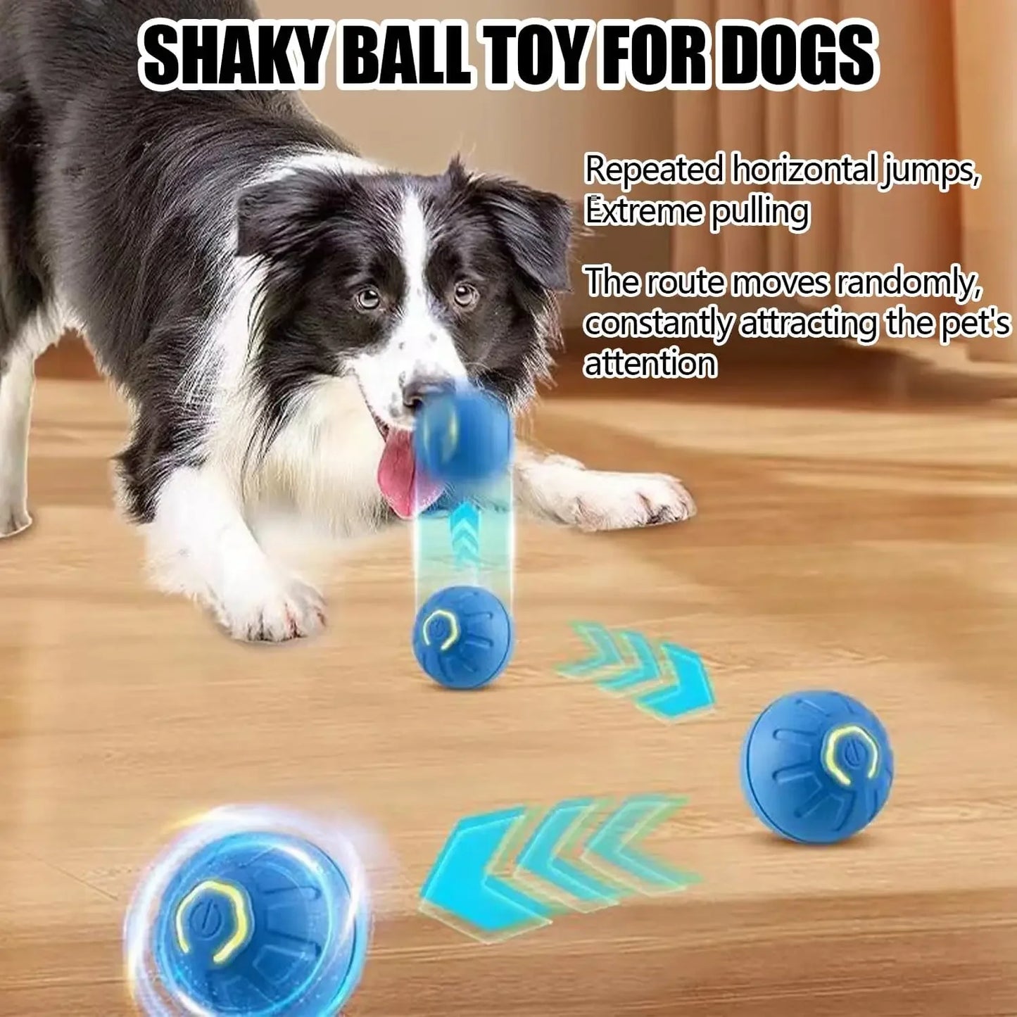 Smart Jumping Ball Dog Toy With Vibrating Shaky Bouncing Action