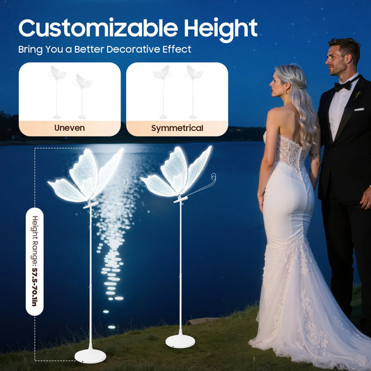 Butterfly LED Floor Lamps, Wedding Theme, Adjustable Height, 48W 110V