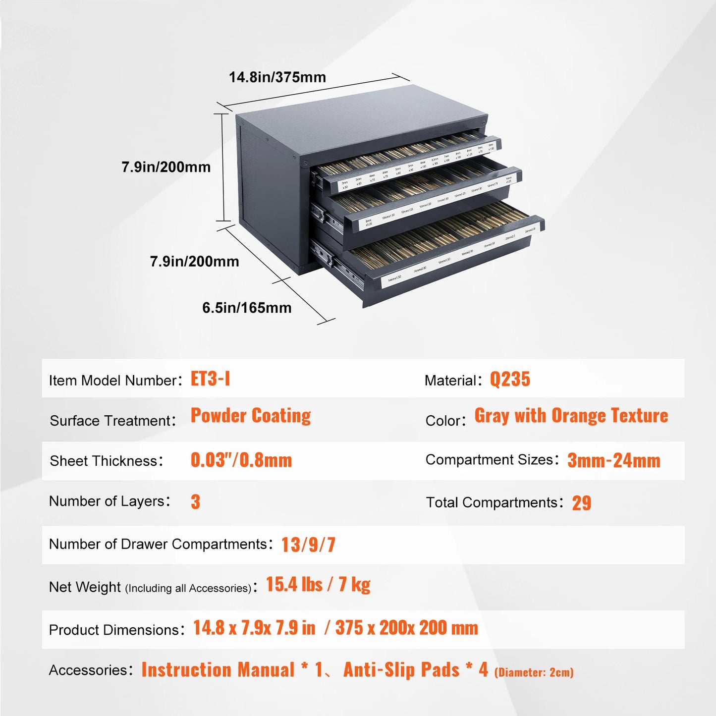 SucceBuy Steel Drill Bit Dispenser Cabinet Organizer