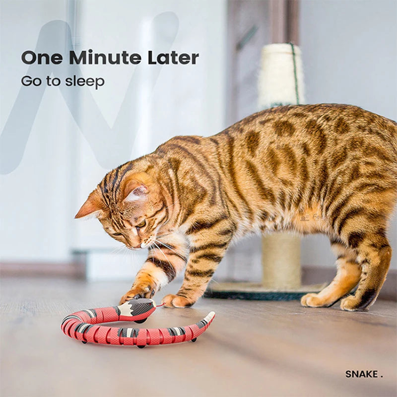 Automatic Cat Toy Interactive Snake Teaser For Cats USB Rechargeable