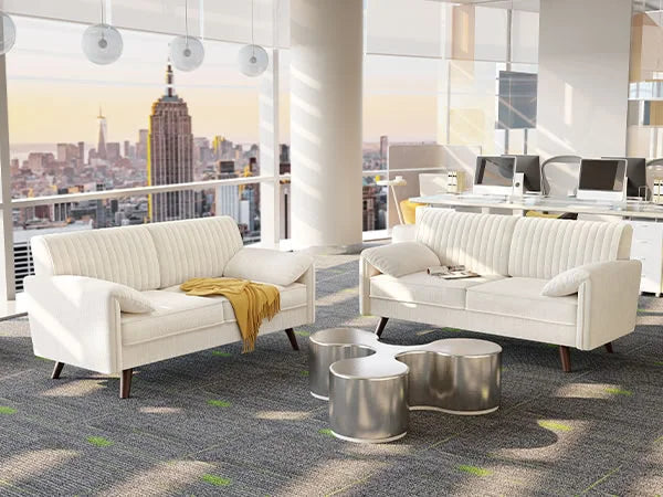 Chenille Loveseat Sofa for Living Room Compact Modern Scandinavian Style