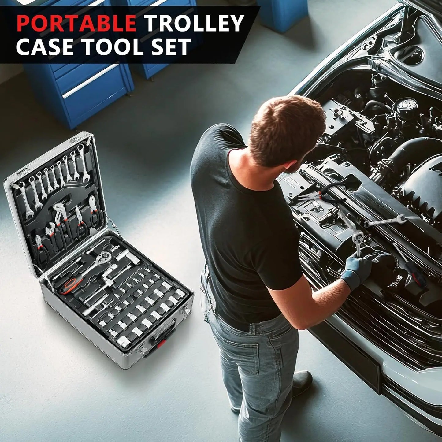 TLGREEN 799 Tool Set With Trolley Case For Home Repair