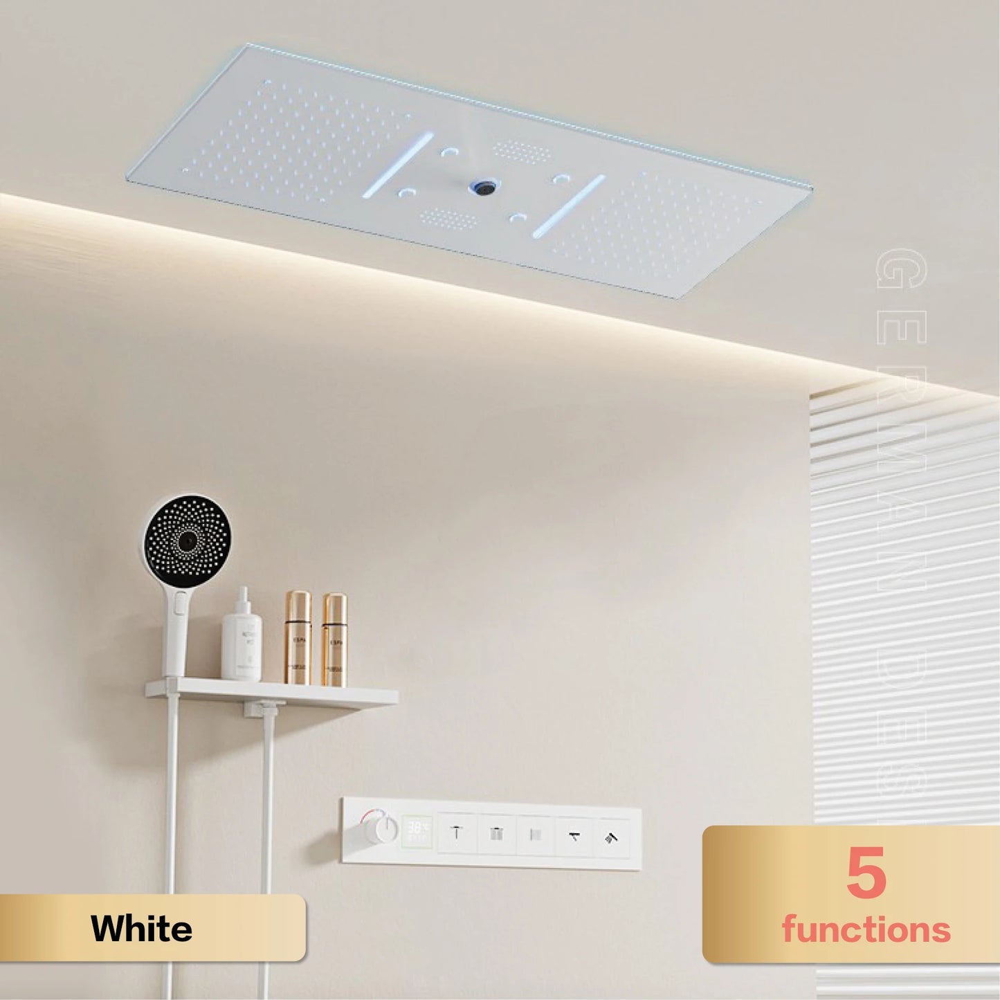 Aitana Luxury Brass Gunmetal LED Display Thermostatic Shower System
