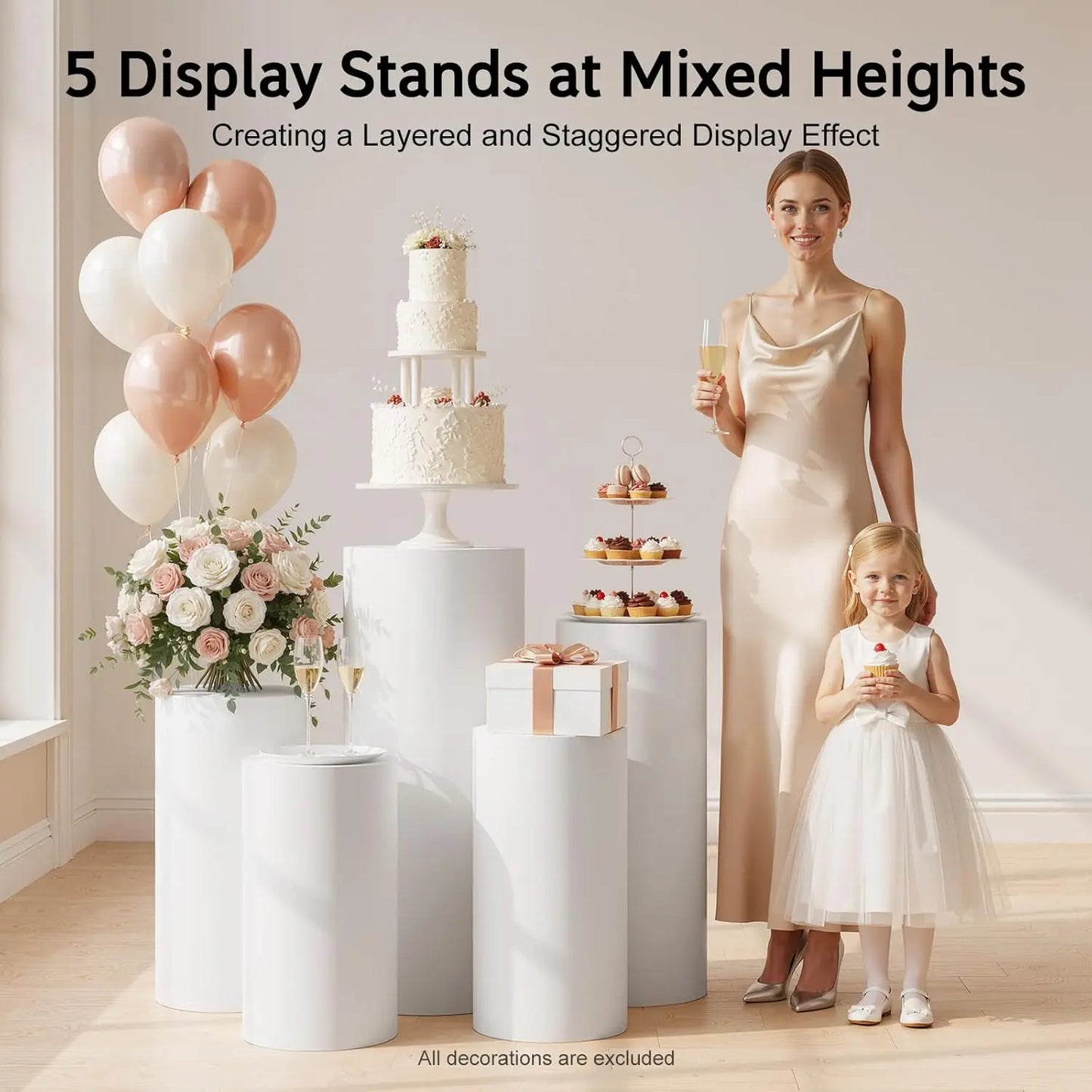 Bymaocar Metal Cylinder Pedestal Cake Stand For Dessert Display