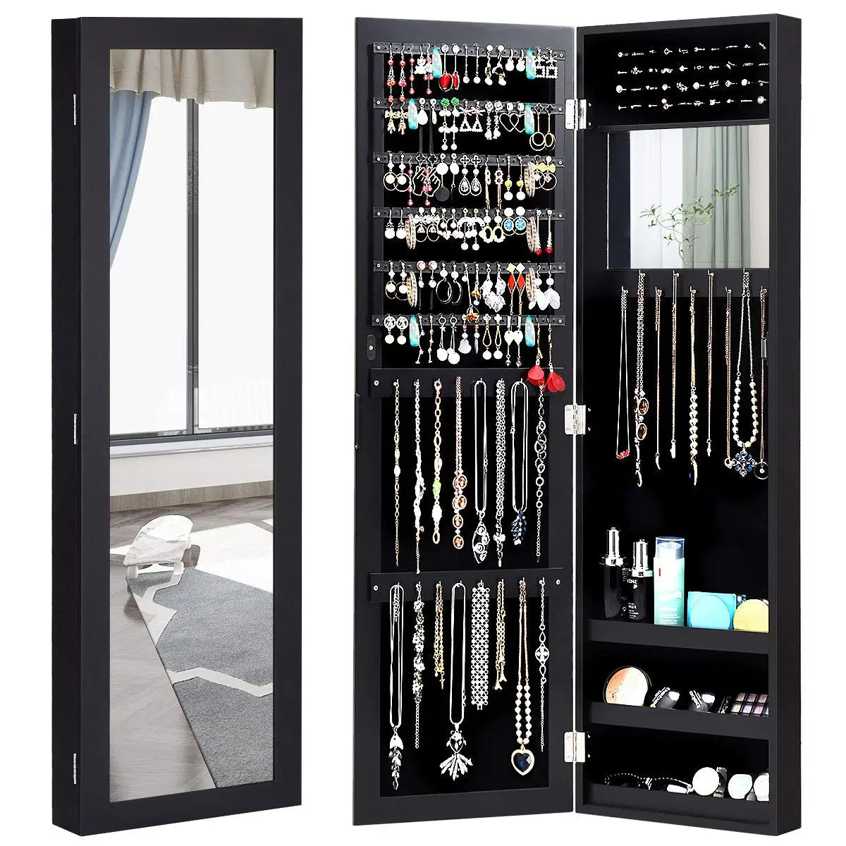 Wall Mounted Jewelry Cabinet With Full Length Mirror