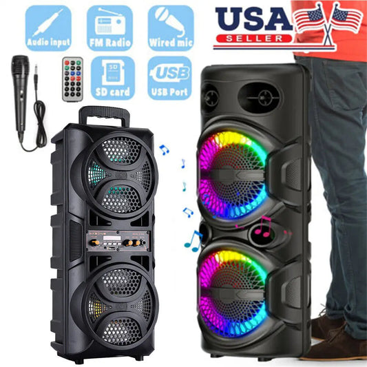 CURUK 3000W Portable Bluetooth Speaker Subwoofer Heavy Bass