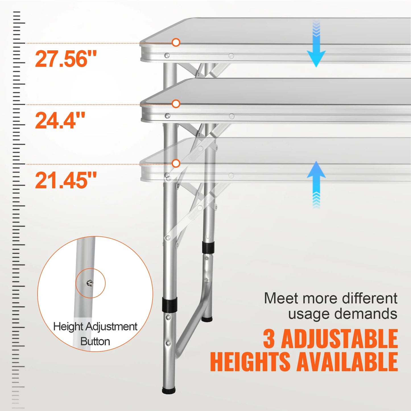 SucceBuy Folding Picnic Table Aluminum With Storage Bag For Outdoors