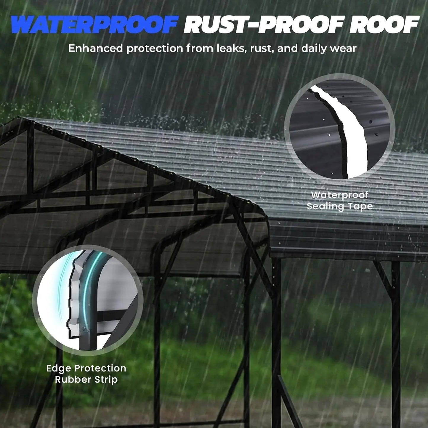 Heavy Duty Metal Carport With Galvanized Steel Frame