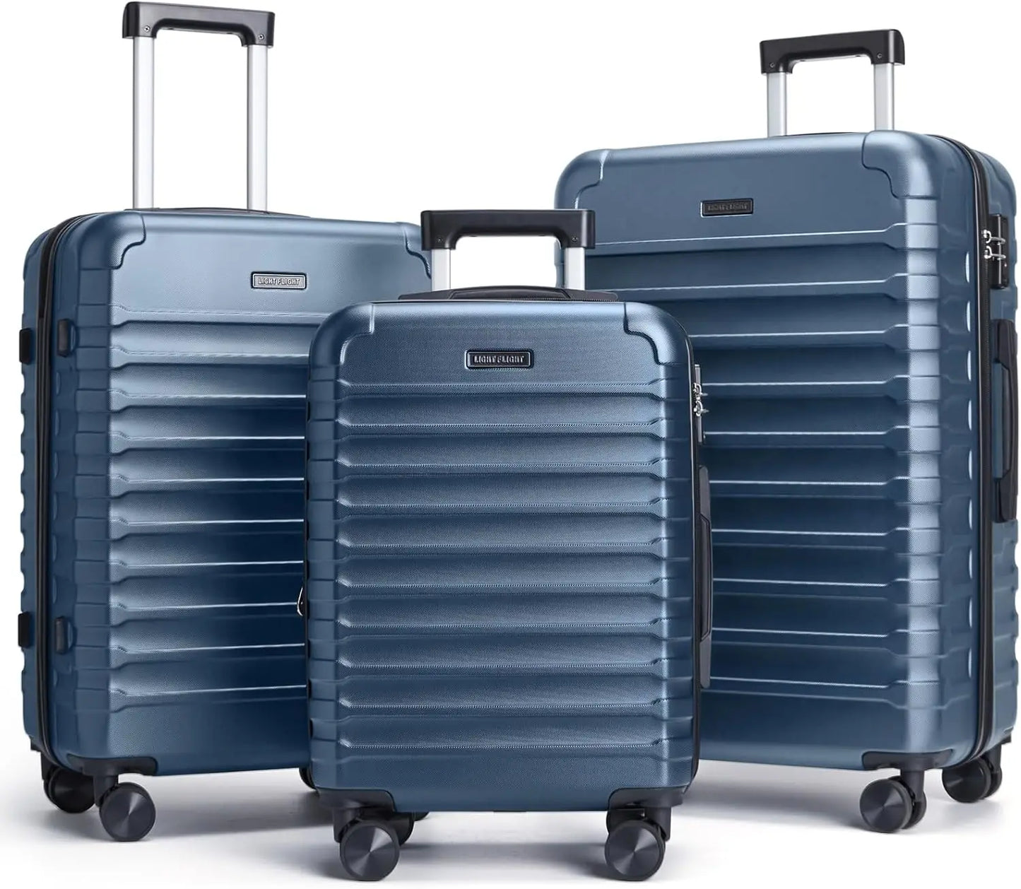 3-Piece Lightweight Luggage Set With Spinner Wheels And TSA Lock