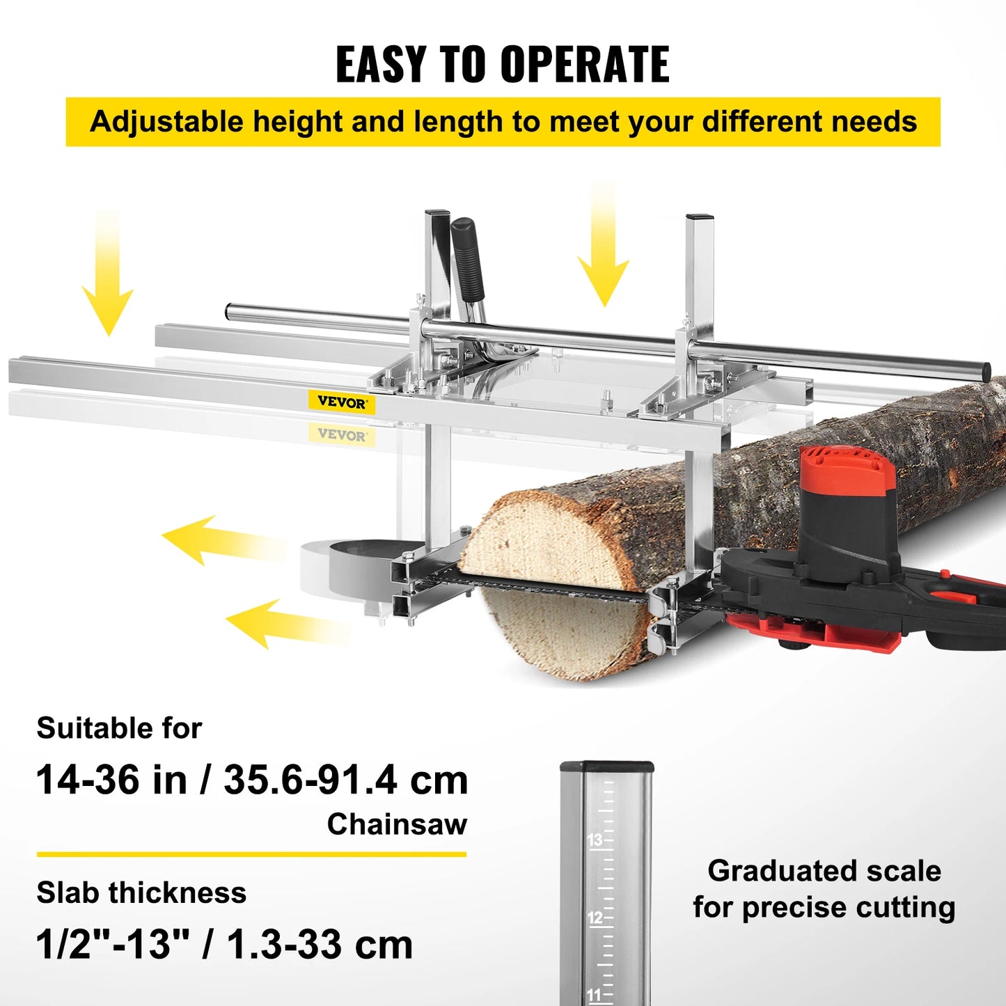 Chainsaw Mill Planking Guide Bar For Wood Lumber Cutting Aluminum