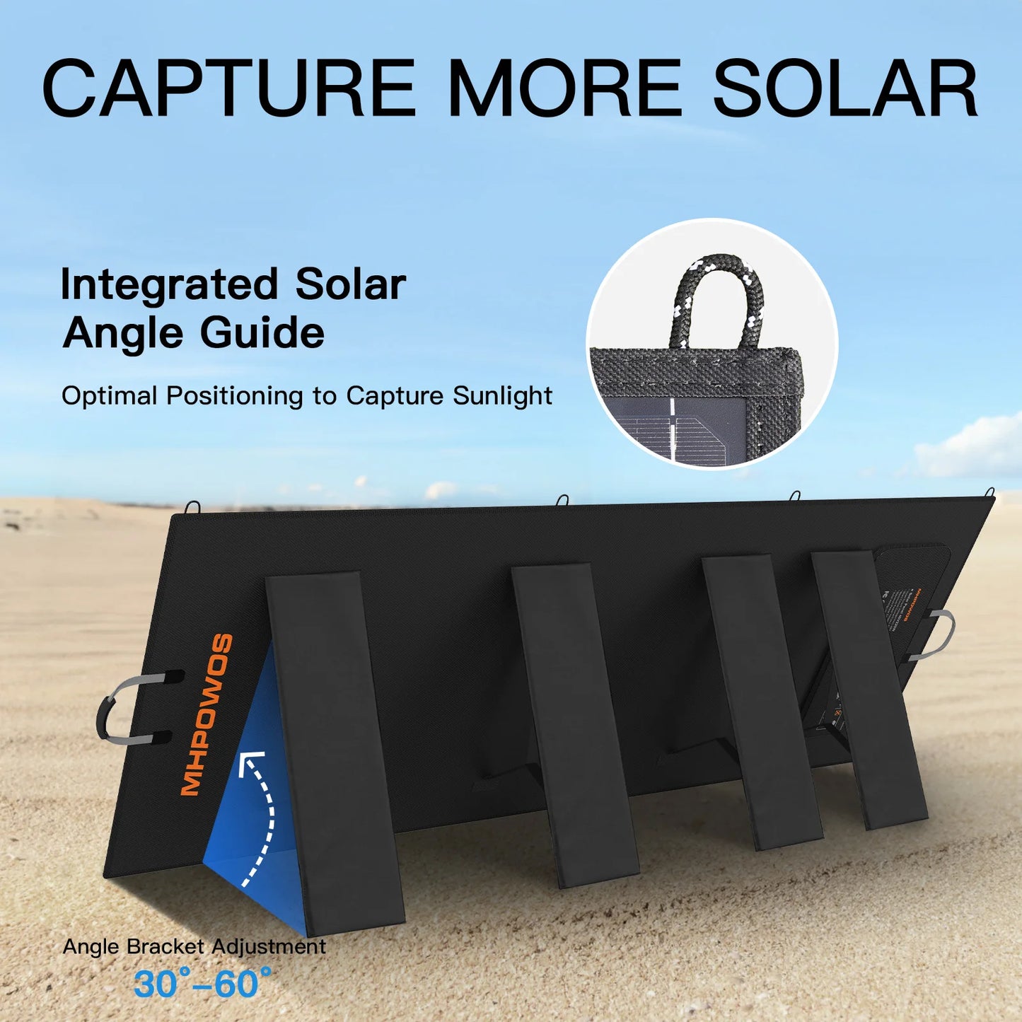 MHPOWOS Portable Foldable Solar Panel For Outdoor Activities IP67 Waterproof