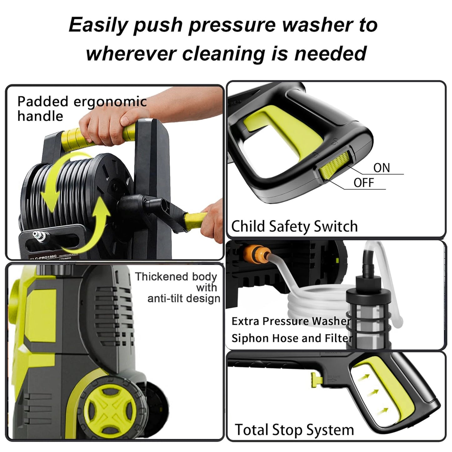 FF FOTING 5000 PSI Pressure Washer With Touch Screen And Foam Cannon