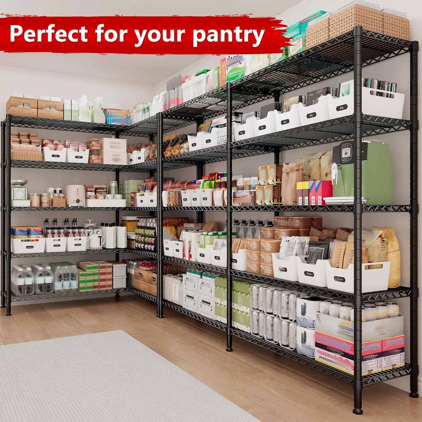 JIUAN 5-Tier Metal Wire Shelving Unit for Garage Storage