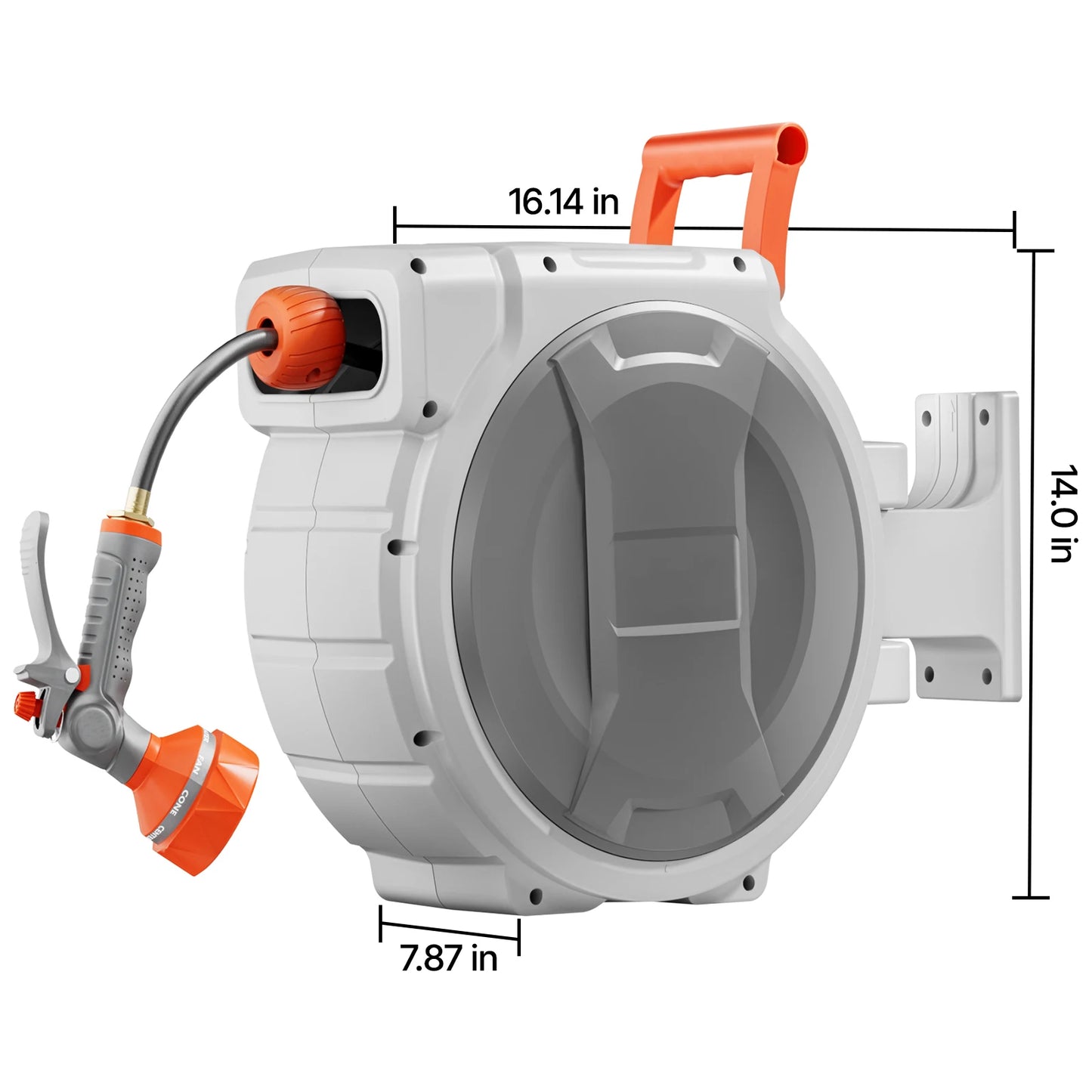 SucceBuy Retractable Garden Hose Reel With 9-Pattern Nozzle