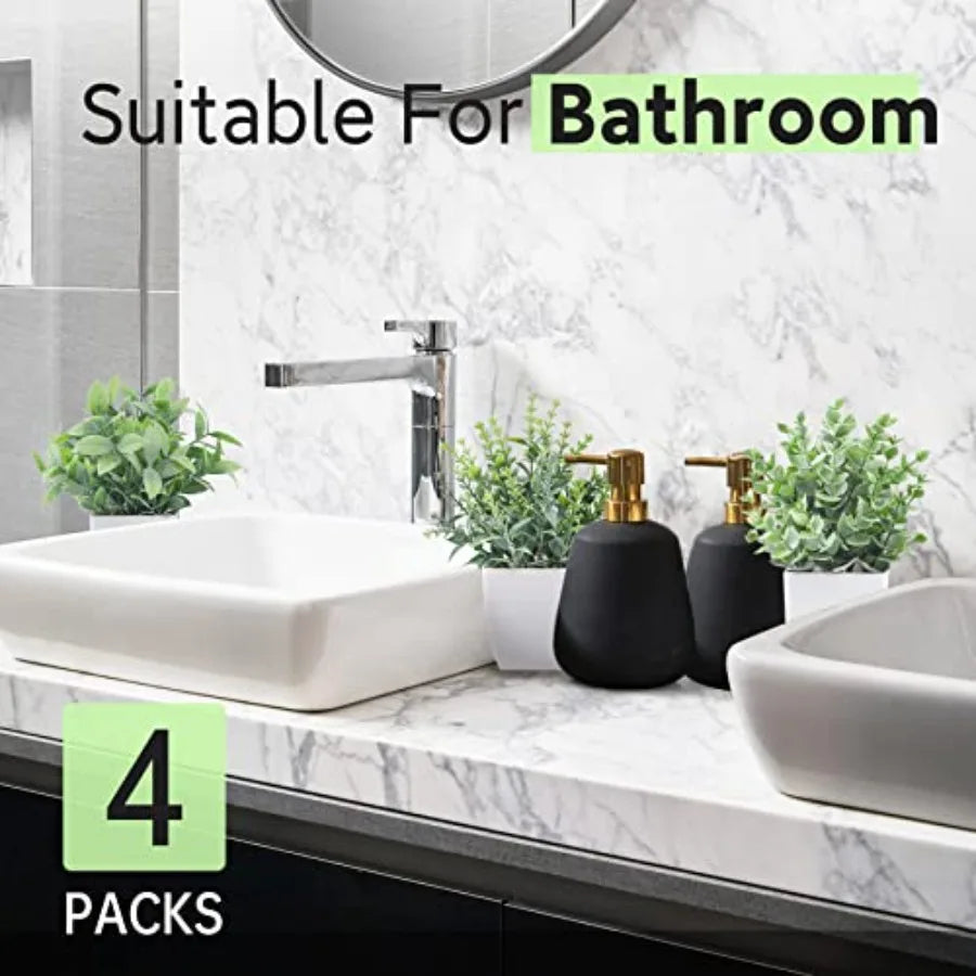 4 Pack Fake Plants Mini Artificial Greenery Potted Plants for Home Decor Indoor Office Table Room Farmhouse Bathroom Decor