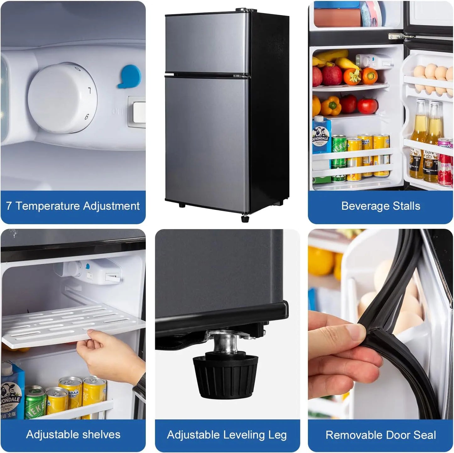 Krib Bling Mini Fridge With Freezer Energy Efficient Low Noise