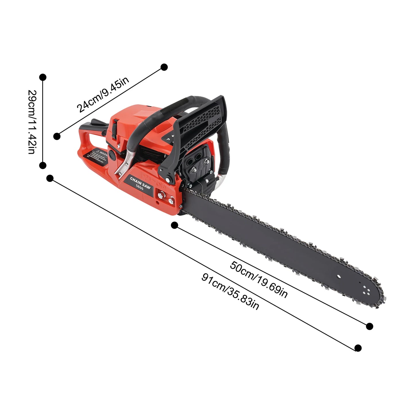 2-Stroke Gas Chainsaw For Wood Cutting And Pruning