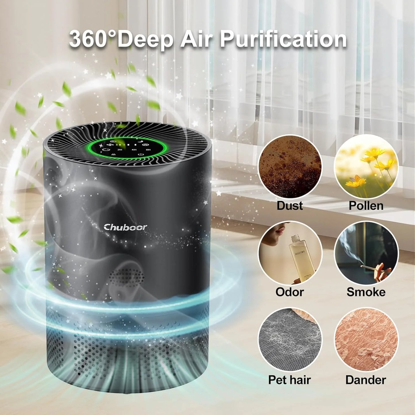 Chuboor H13 True HEPA Air Purifier for Home and Rooms