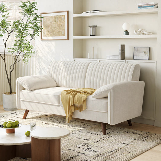 Chenille Loveseat Sofa for Living Room Compact Modern Scandinavian Style